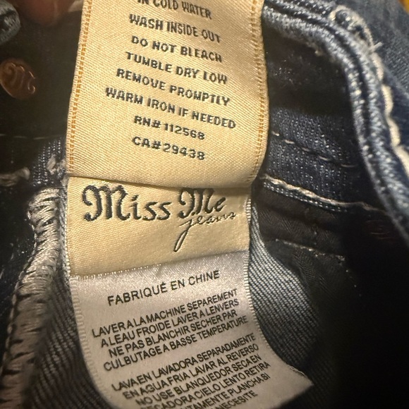 Miss Me  Jeans Size 25 Rhinestone Fleur-de-Lis - Picture 4 of 11